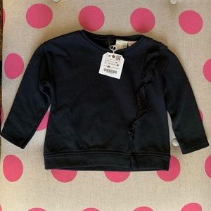 ZARA Baby Black Ruffle Sweatshirt